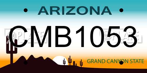 CMB1053 Arizona License Plate