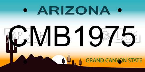 CMB1975 Arizona License Plate