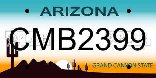 CMB2399 Arizona License Plate
