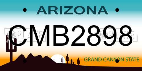 CMB2898 Arizona License Plate