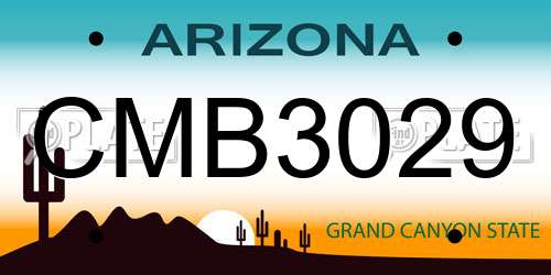 CMB3029 Arizona License Plate