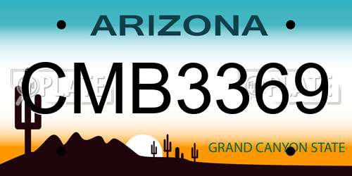 CMB3369 Arizona License Plate
