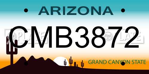 CMB3872 Arizona License Plate