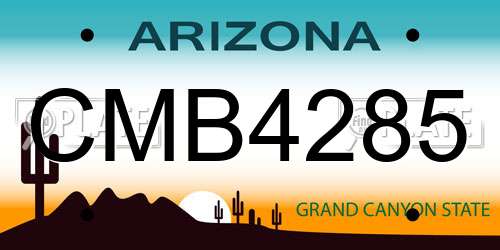 CMB4285 Arizona License Plate