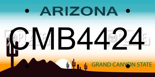 CMB4424 Arizona License Plate