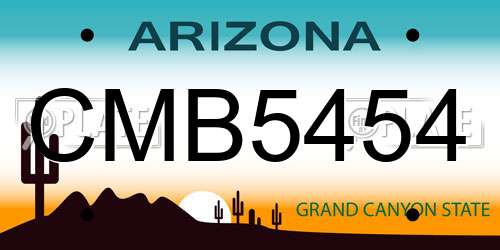 CMB5454 Arizona License Plate