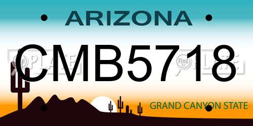 CMB5718 Arizona License Plate