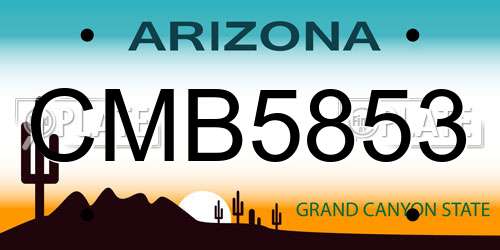 CMB5853 Arizona License Plate
