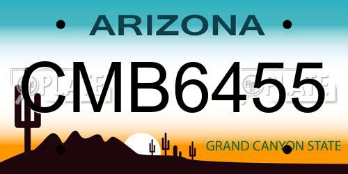 CMB6455 Arizona License Plate