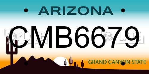 CMB6679 Arizona License Plate