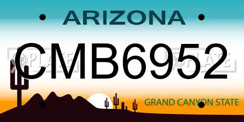 CMB6952 Arizona License Plate