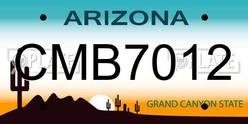 CMB7012 Arizona License Plate