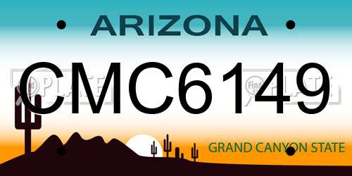CMC6149 Arizona License Plate
