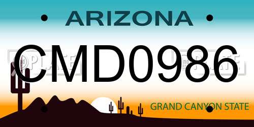 CMD0986 Arizona License Plate