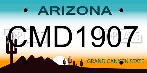 CMD1907 Arizona License Plate