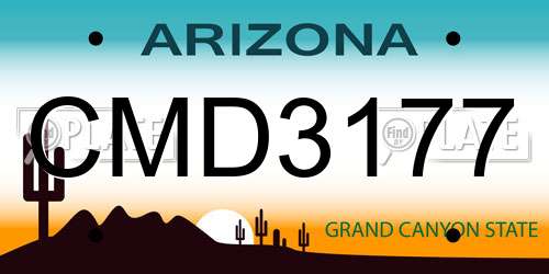 CMD3177 Arizona License Plate