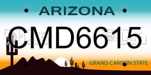CMD6615 Arizona License Plate