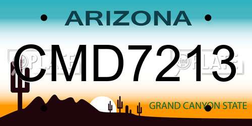 CMD7213 Arizona License Plate