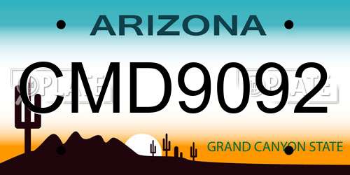 CMD9092 Arizona License Plate