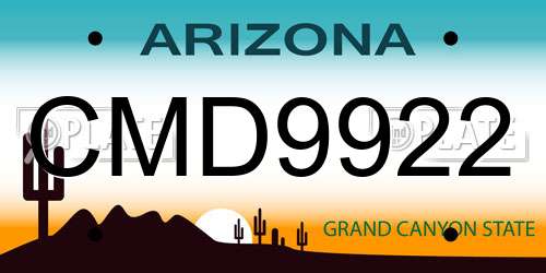 CMD9922 Arizona License Plate