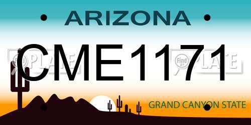 CME1171 Arizona License Plate