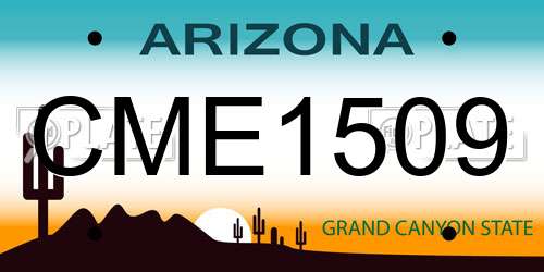 CME1509 Arizona License Plate