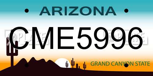 CME5996 Arizona License Plate