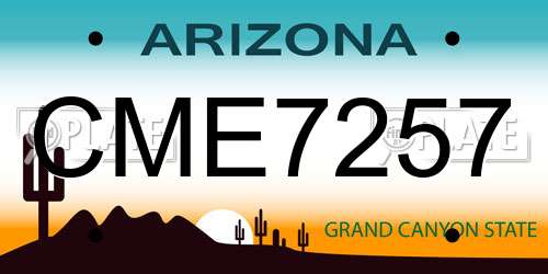 CME7257 Arizona License Plate