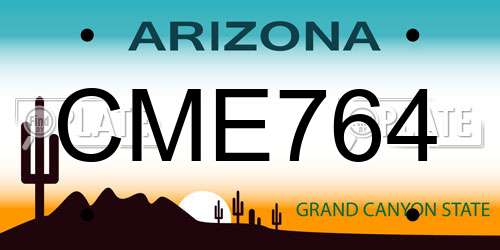 CME764 Arizona License Plate