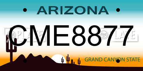 CME8877 Arizona License Plate