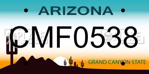 CMF0538 Arizona License Plate