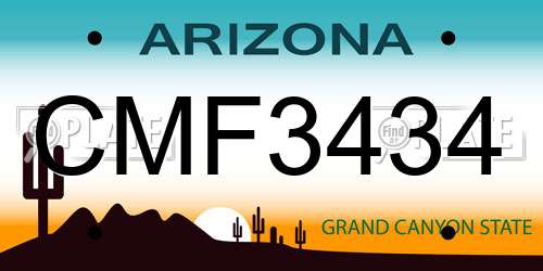 CMF3434 Arizona License Plate