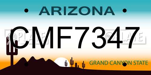 CMF7347 Arizona License Plate