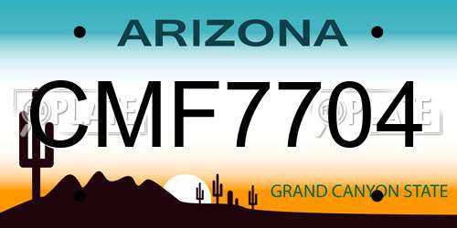 CMF7704 Arizona License Plate