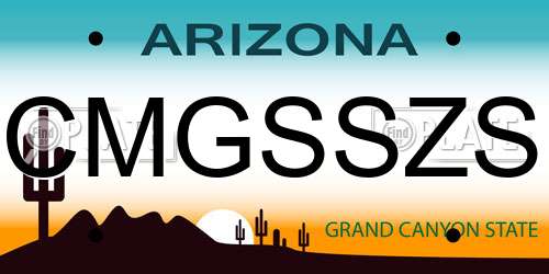 CMGSSZS Arizona License Plate