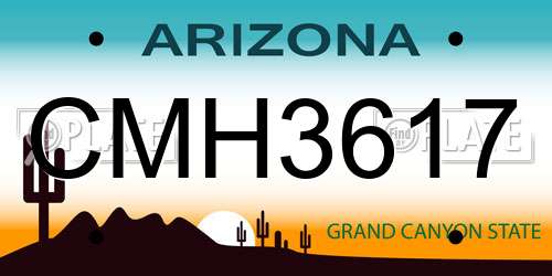 CMH3617 Arizona License Plate
