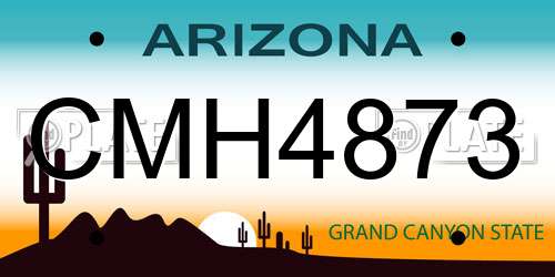 CMH4873 Arizona License Plate