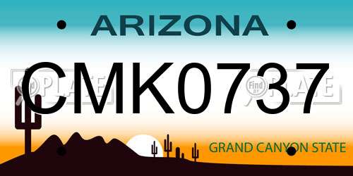 CMK0737 Arizona License Plate