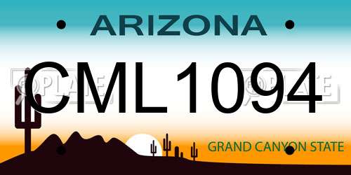 CML1094 Arizona License Plate