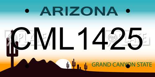 CML1425 Arizona License Plate