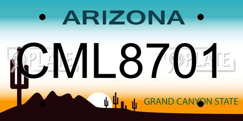 CML8701 Arizona License Plate