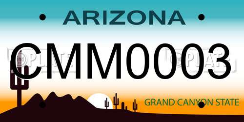CMM0003 Arizona License Plate
