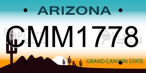 CMM1778 Arizona License Plate