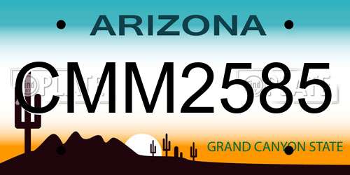 CMM2585 Arizona License Plate