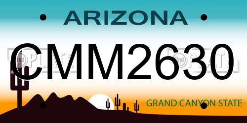 CMM2630 Arizona License Plate