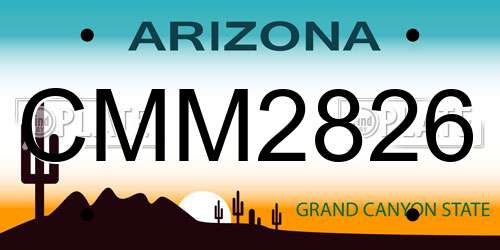 CMM2826 Arizona License Plate