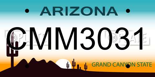 CMM3031 Arizona License Plate