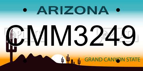 CMM3249 Arizona License Plate