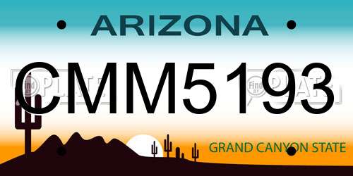 CMM5193 Arizona License Plate