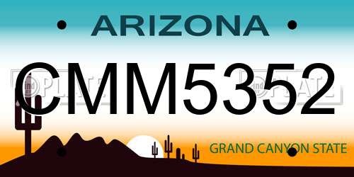 CMM5352 Arizona License Plate